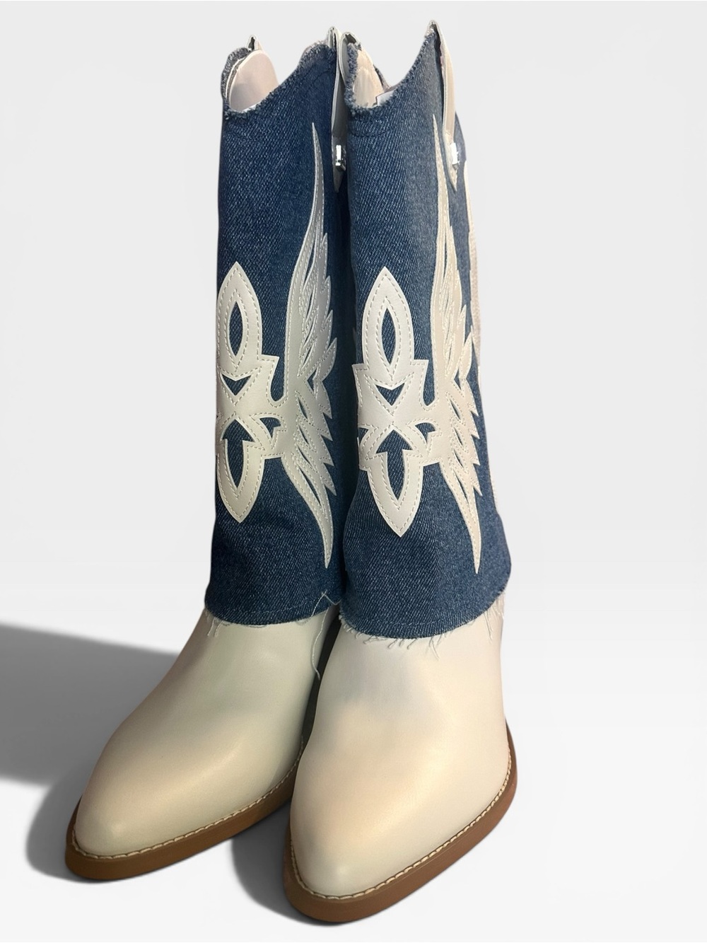 Guess Denim & Cream Women's Western Boots
